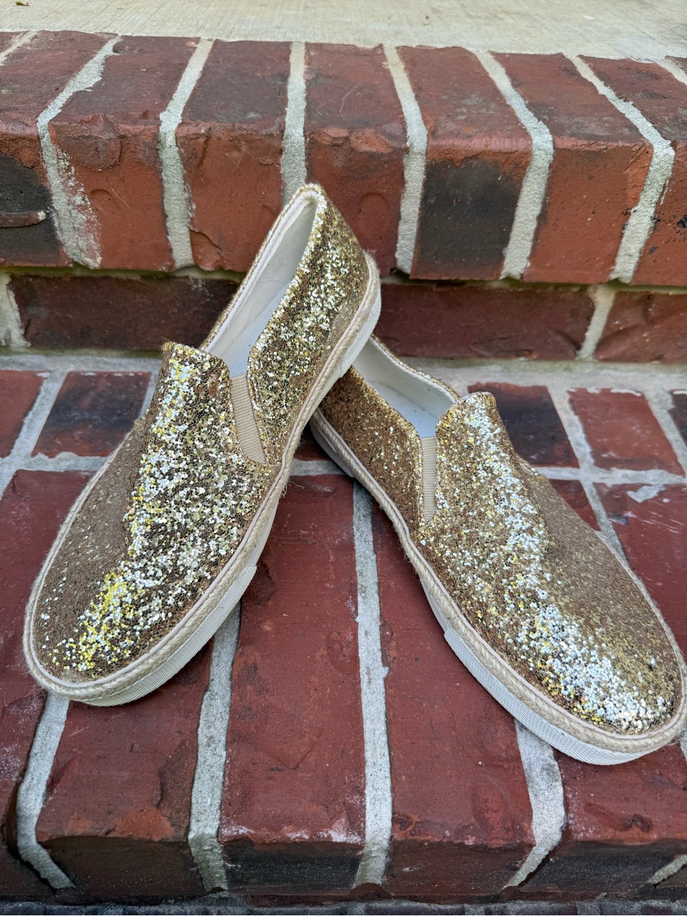 Jack Rogers Tucker Sneaker Slip-on Gold Glitter 8.5